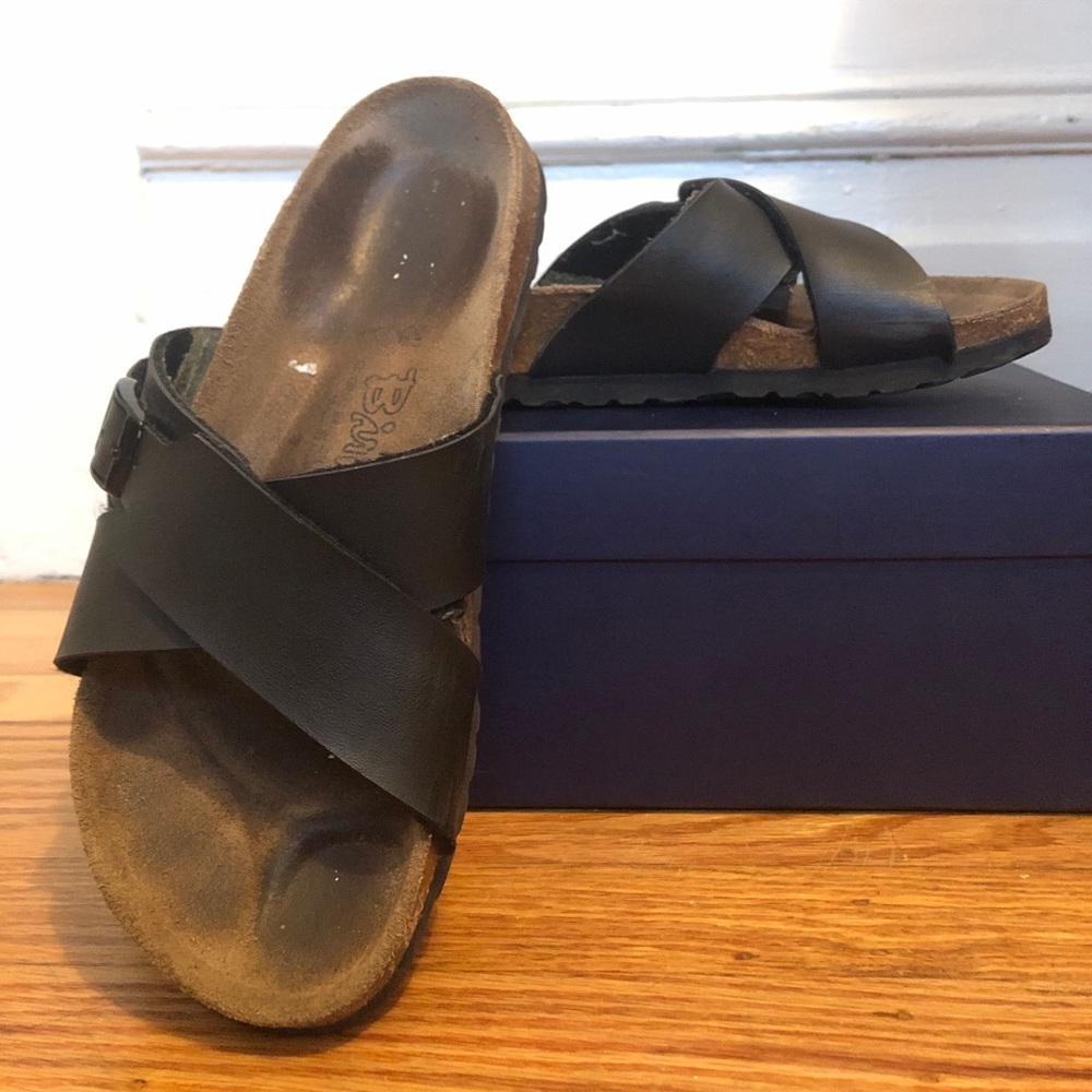 Birkenstock “Birkie” Cross-Strap Sandal